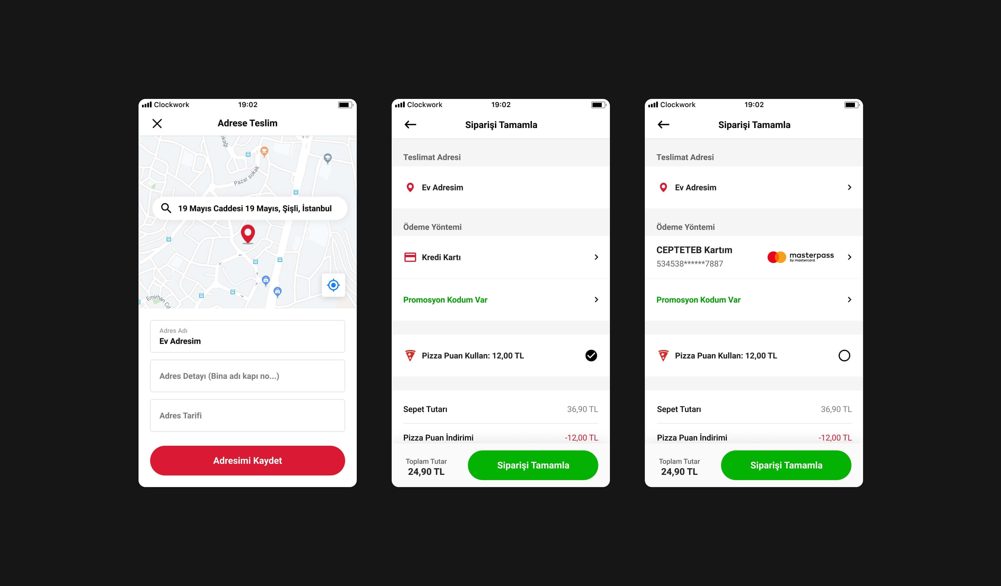Pizza Hut Mobil Uygulama project mobile application interface view - 3