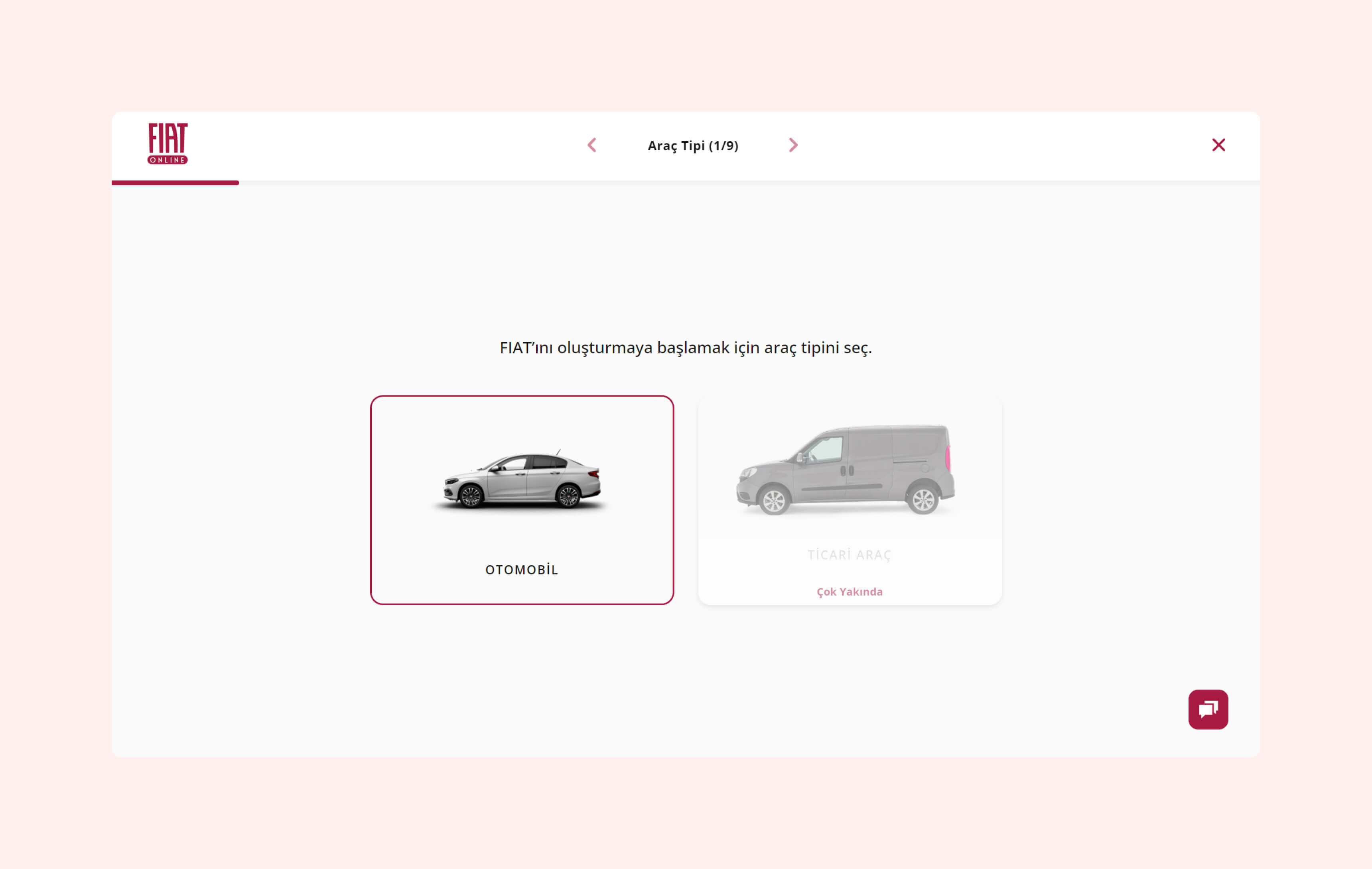 Fiat website vehicle configuration and equipment options interface - 1