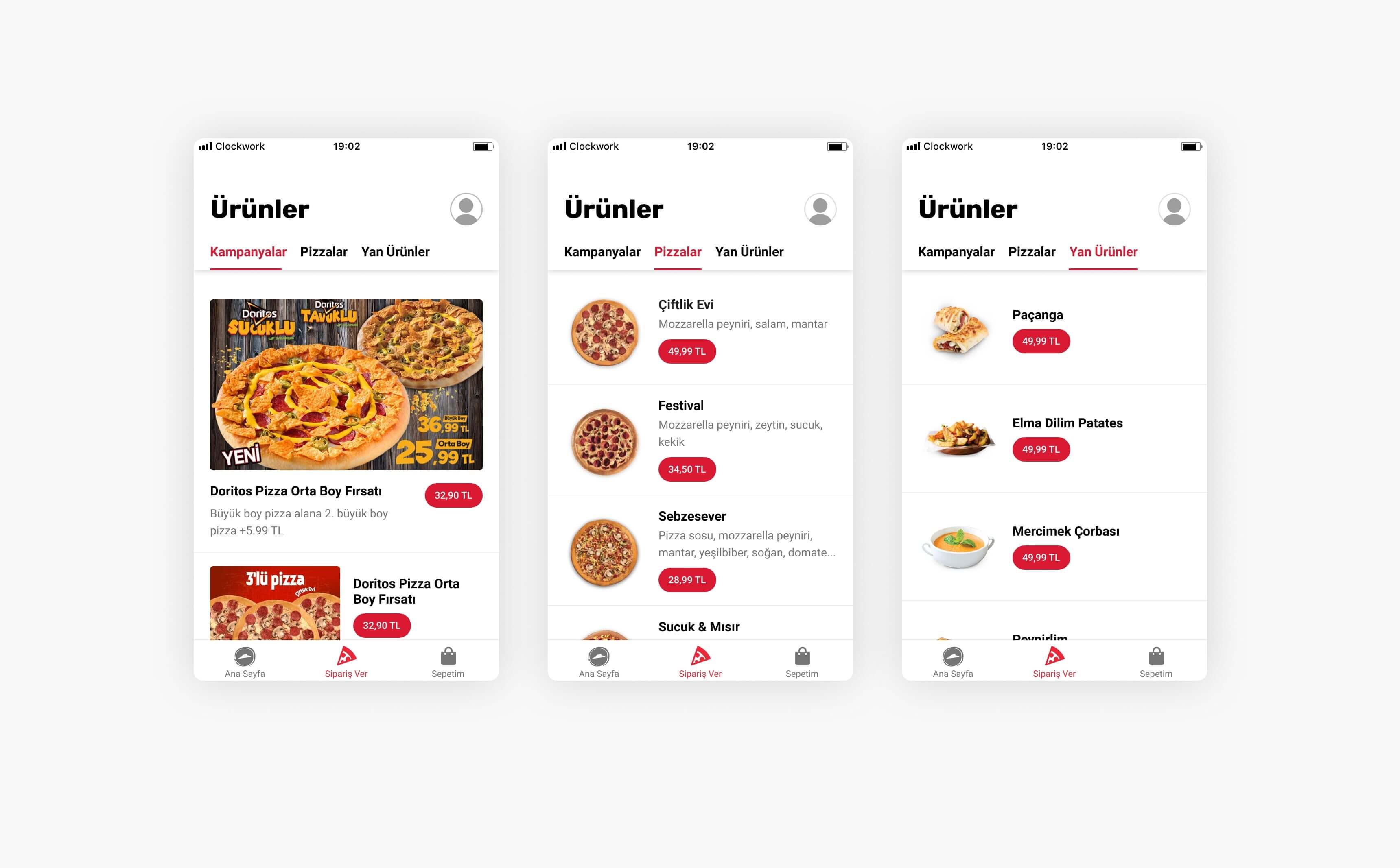 Pizza Hut Mobil Uygulama project mobile application interface view - 1