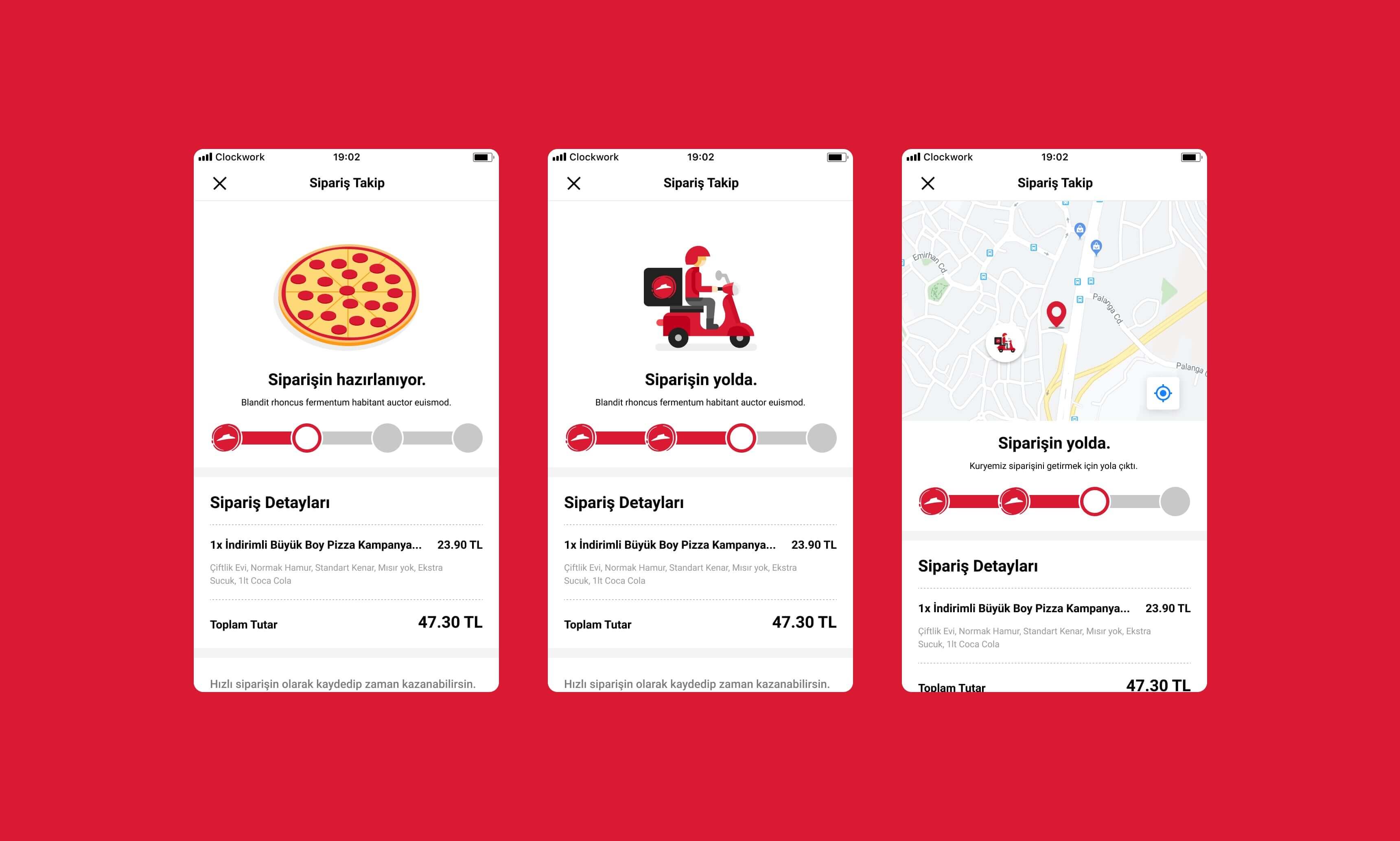 Pizza Hut Mobil Uygulama project mobile application interface view - 4