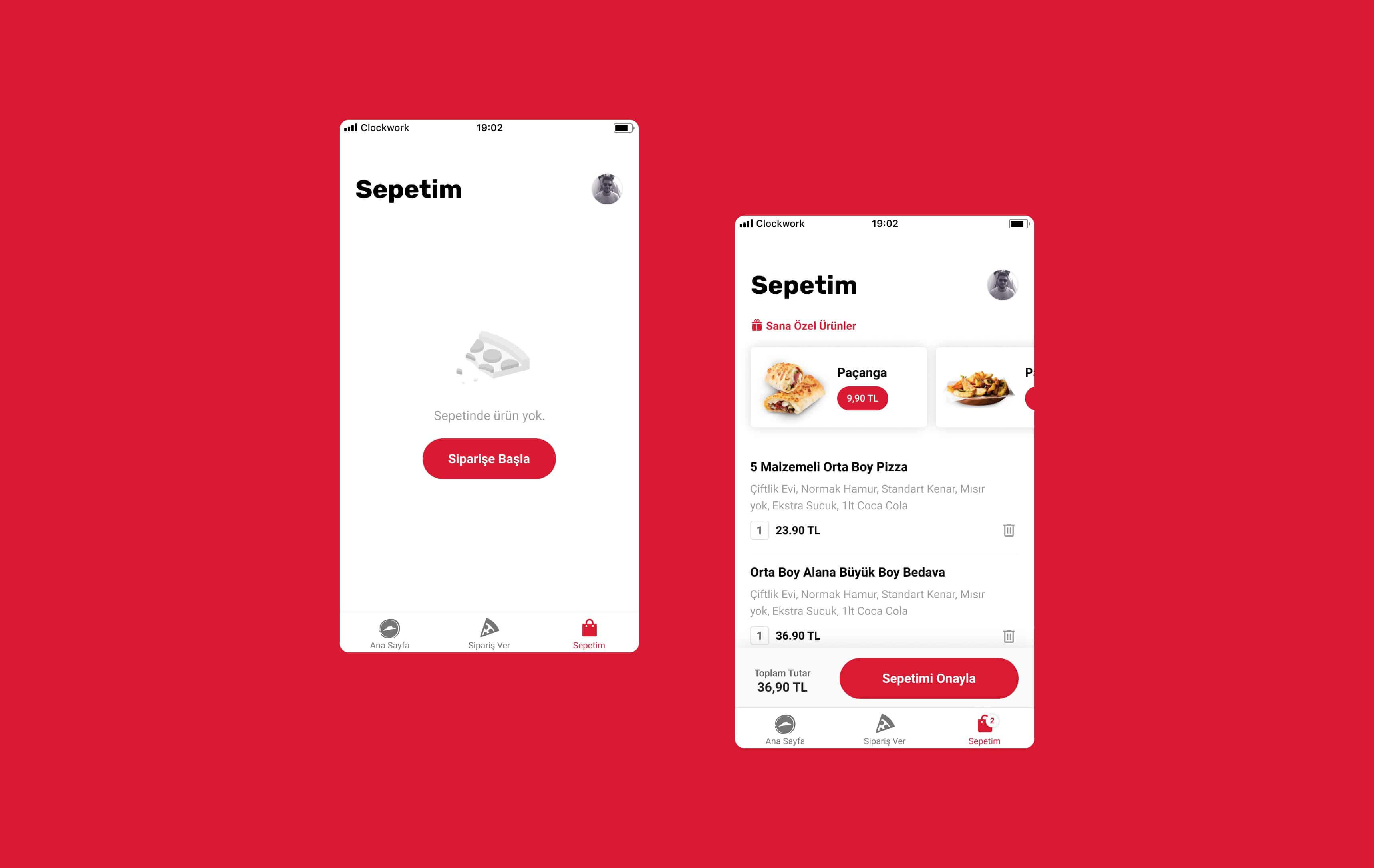 Pizza Hut Mobil Uygulama project mobile application interface view - 2